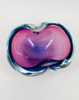 1960s PINK PURPLE COBALT BLUE SOMMERSO FACETED INFINITY GLASS BOWL