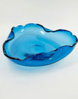 1960s MURANO BLUE GLASS PINCHED BOWL