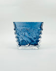 1950s AQUAMARINE BLUE BRUTALIST GLASS MINI VASE BY JOSEF SCHOTT