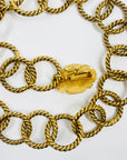 LIMITED EDITION 2005 CHANEL RED GRIPOIX MEDALLION PENDANT WITH FILIGREE HOOP LINKS NECKLACE
