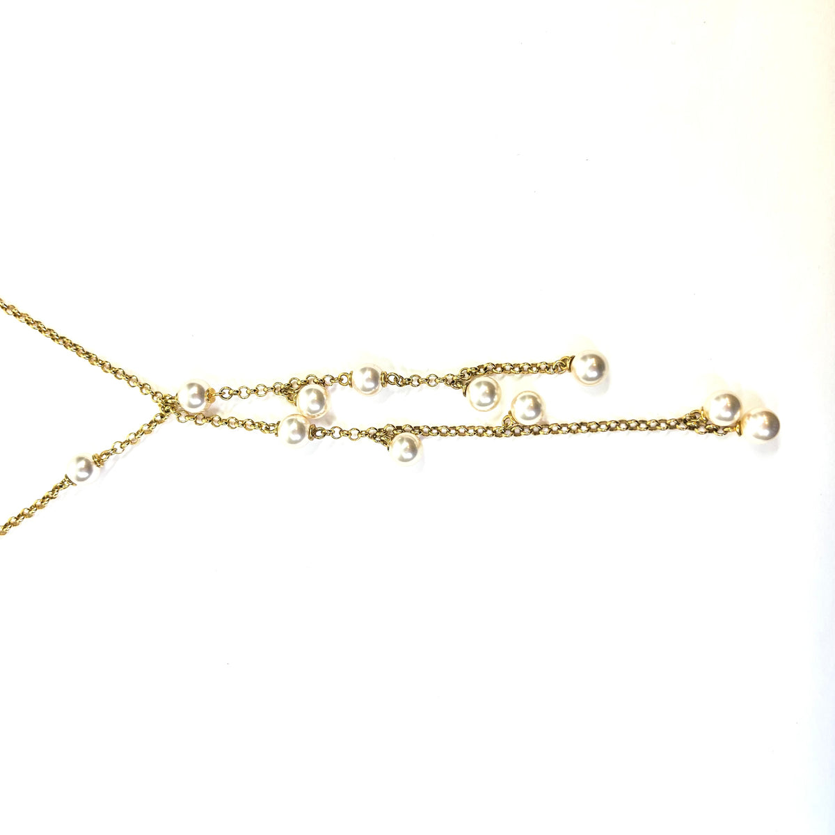 1970s PEARLS LARIAT DROP NECKLACE