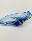 CZECH GLASS BLUE PINK BOWL