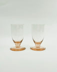 1950s PINK FOOTED SHOT/LIQUEUR GLASSES