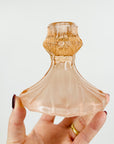 ANTIQUE ART DECO PINK SATIN GLASS CANDLE HOLDER