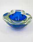 1940s BLUE GREEN COBALT BLUE SOMMERSO URANIUM GLASS GEODE BOWL