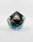 1960s BROWN GREEN YELLOW BLUE SOMMERSO DIAMOND FACETED GLASS BOWL
