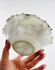 ANTIQUE BAVARIAN SILVER INLAID MILK GLASS DESSERT BOWL