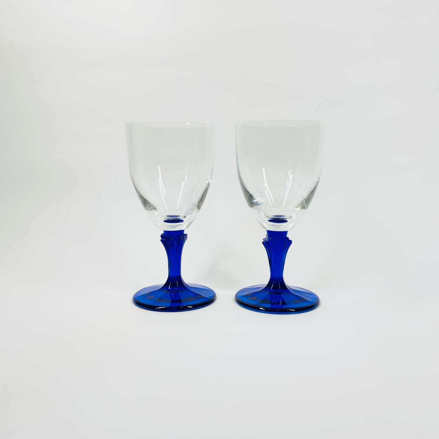 50s BLUE STEM WINE GLASSES