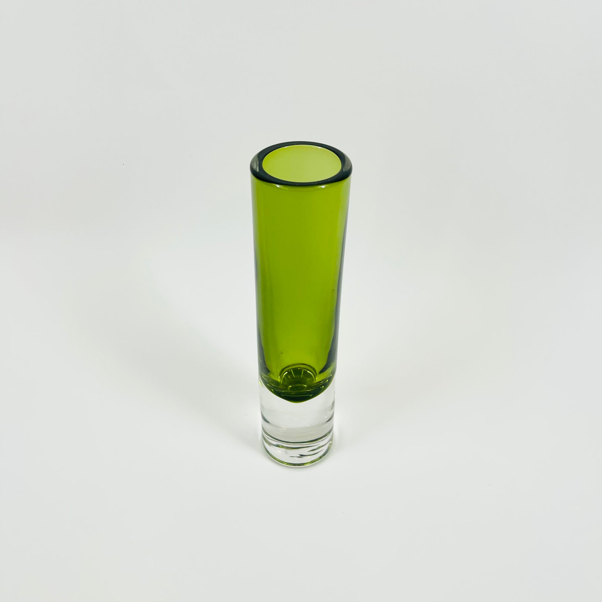 1970s IITTALA GREEN SOMMERSO GLASS VASE BY TAPIO WIRKKALA