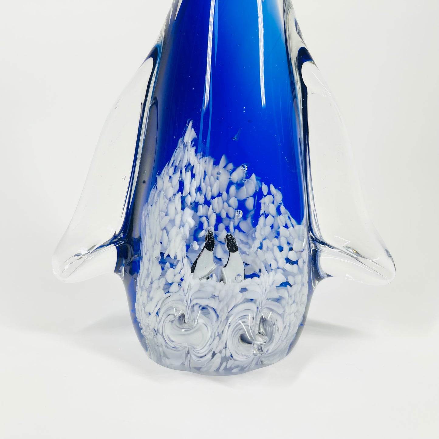 1980s CZECH BLUE SOMMERSO GLASS PENGUIN