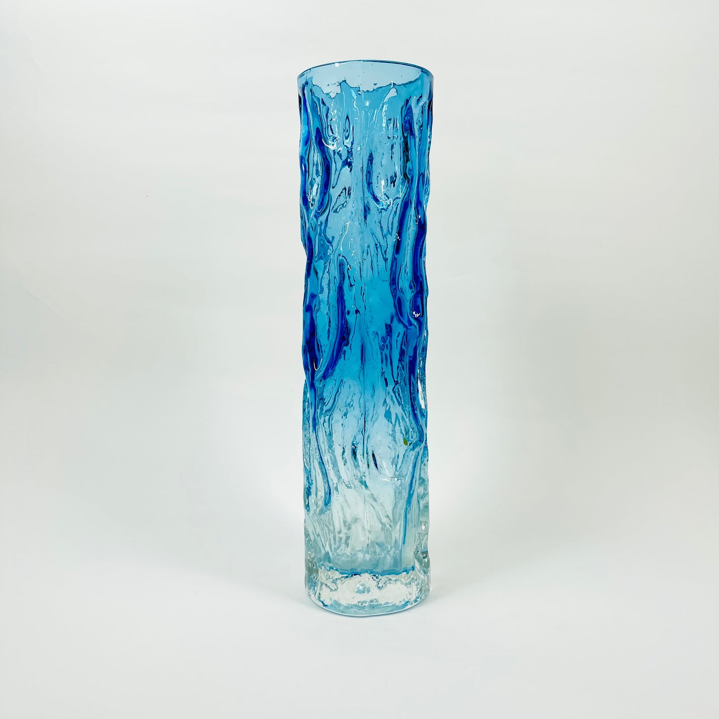 1970s GERMAN BARK GLASS CYLINDER VASE