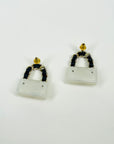 2023 LIMITED EDITION CHANEL RESIN MINIATURE COCO BAG PIERCED EARRINGS