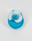 TURQUOISE SATIN RUFFLE RIM VASE