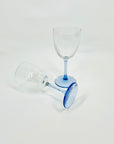 1960s FRENCH LUMINARC BLUE STEM WINE GLASSES
