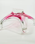 1950s LARGE CZECH SKRDLOVICE PINK SOMMERSO GLASS STARFRUIT BOWL