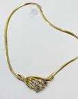 1970s CHEVRON DIAMANTE PENDANT NECKLACE