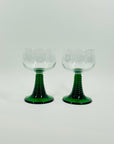 1950s BOHEMIAN ETCHED GLASS GREEN ROEMER