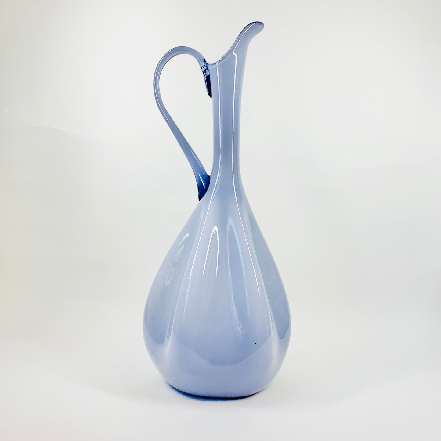 1950s LARGE CASED LILAC EMPOLI GLASS JUG