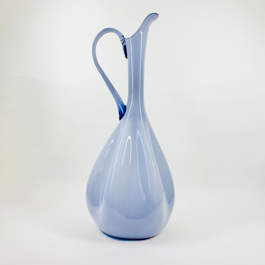 1950s LARGE CASED LILAC EMPOLI GLASS JUG