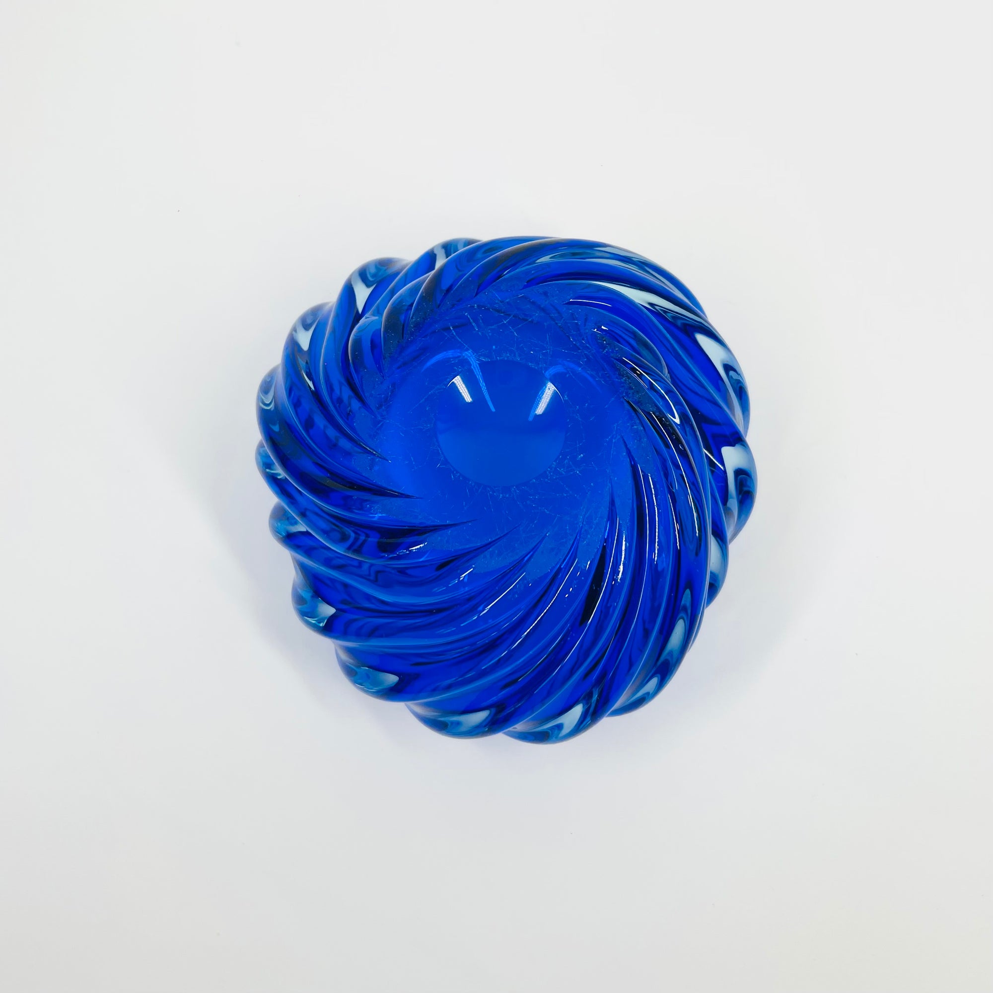 1930s MURANO COBALT BLUE TWIST SOMMERSO GLASS JAR