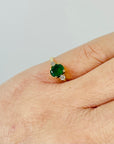 ANTIQUE ART DECO 14K GOLD RING WITH EMERALD & DIAMONDS