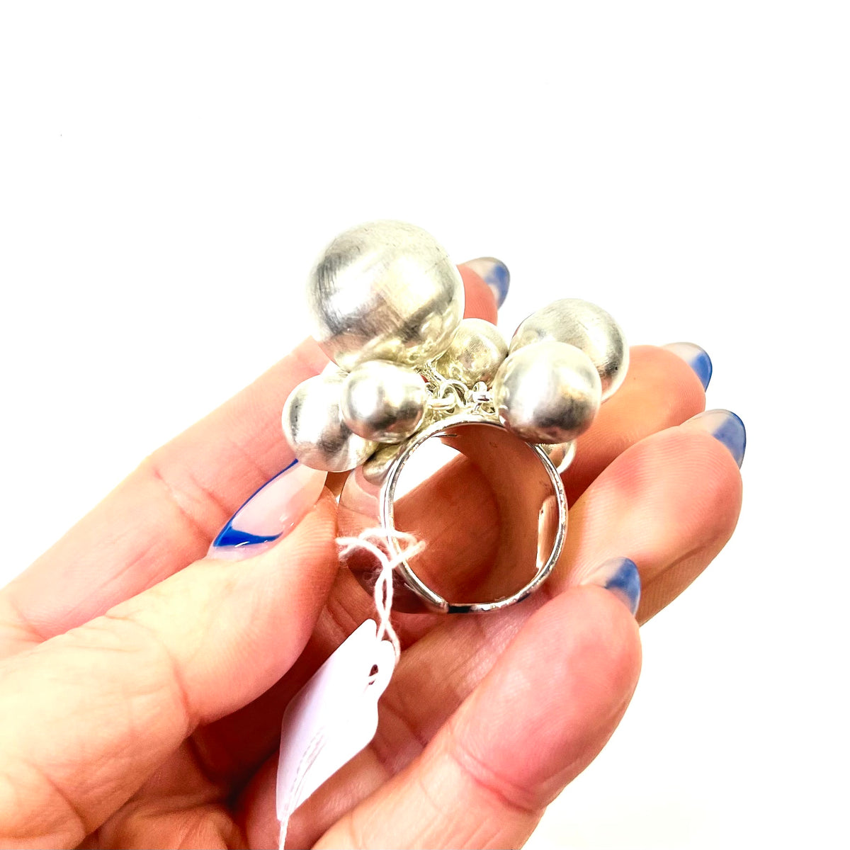 1960s DANISH BRUTALIST BUBBLES SILVER RING