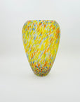 1960s SWEDISH YELLOW SATIN SPATTER ART GLASS VASE