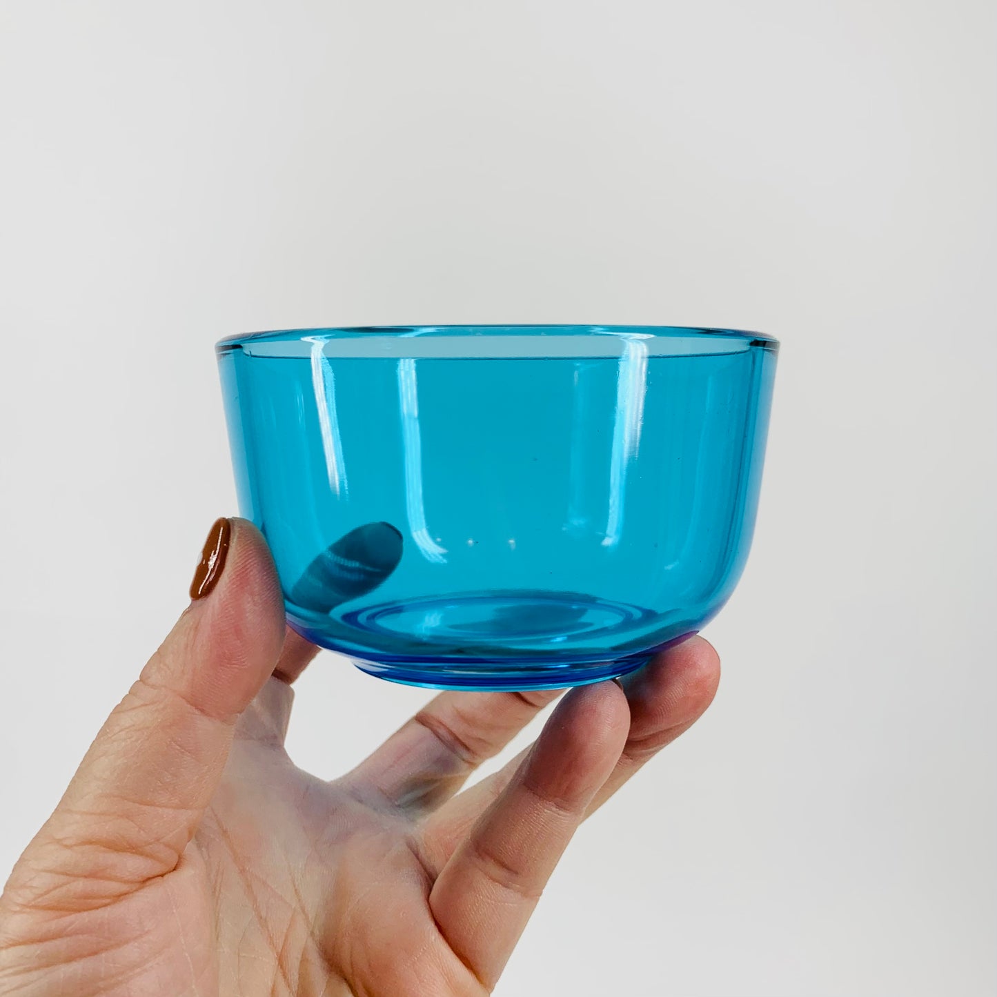 1950s NUUTAJARVI TURQUOISE GLASS CREAMER SUGAR BOWL SET