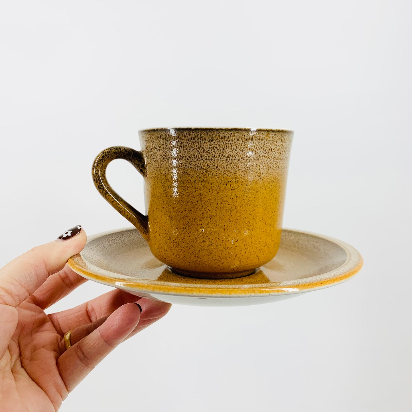 70s JAPANESE MIKASA STONE GLAZED COFFEE CUP