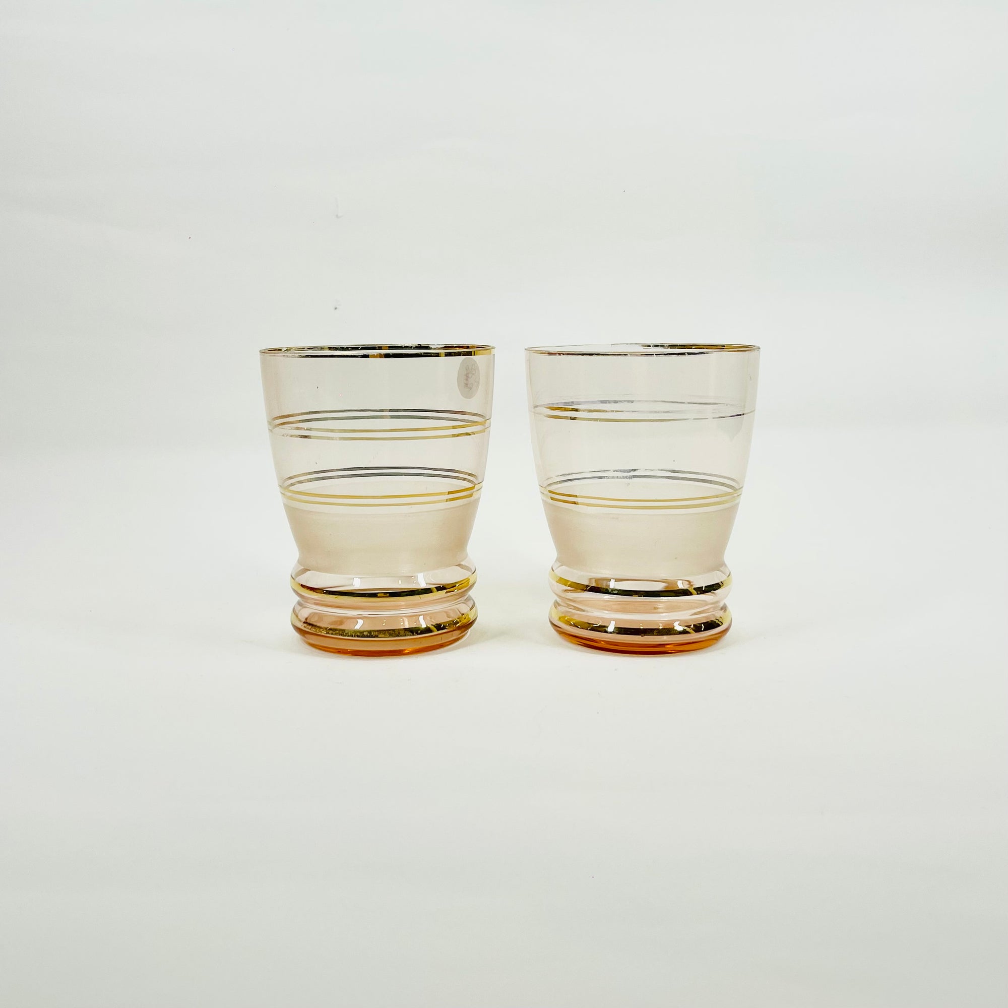 1950s PINK GOLD GILDED GLASS JUG SET