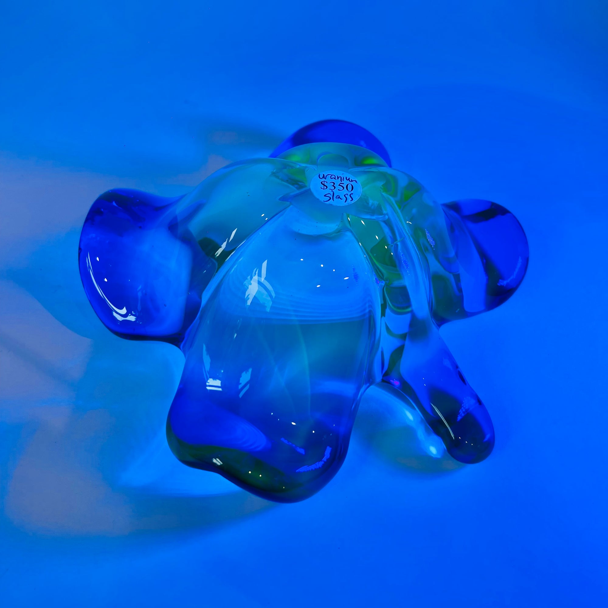 1940s URANIUM MURANO BLUE SOMMERSO GLASS BOWL
