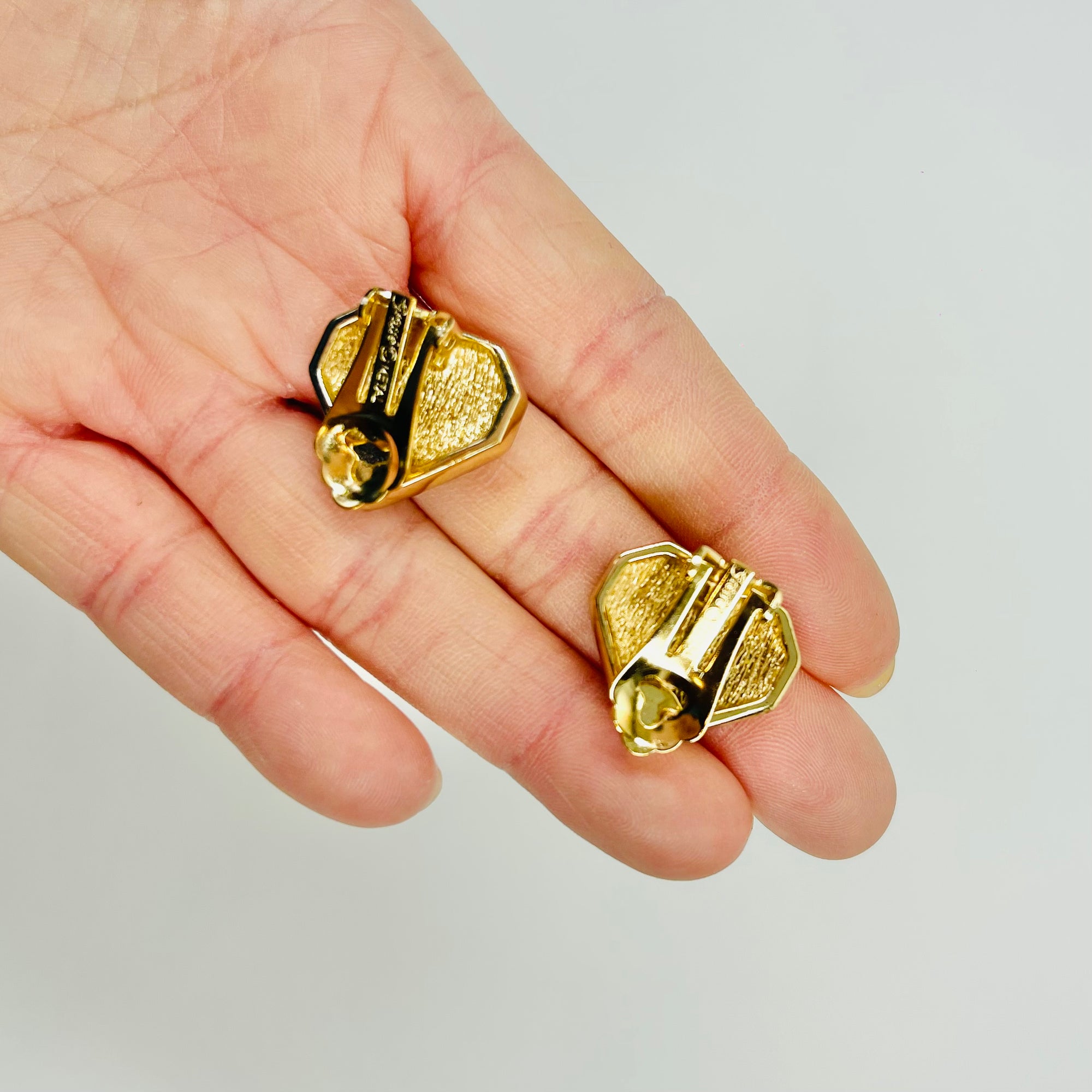 1980s GROSSE GERMANY GOLD PLATED HEART DIAMANTÉ   NECKLACE EARRINGS BANGLE SUITE