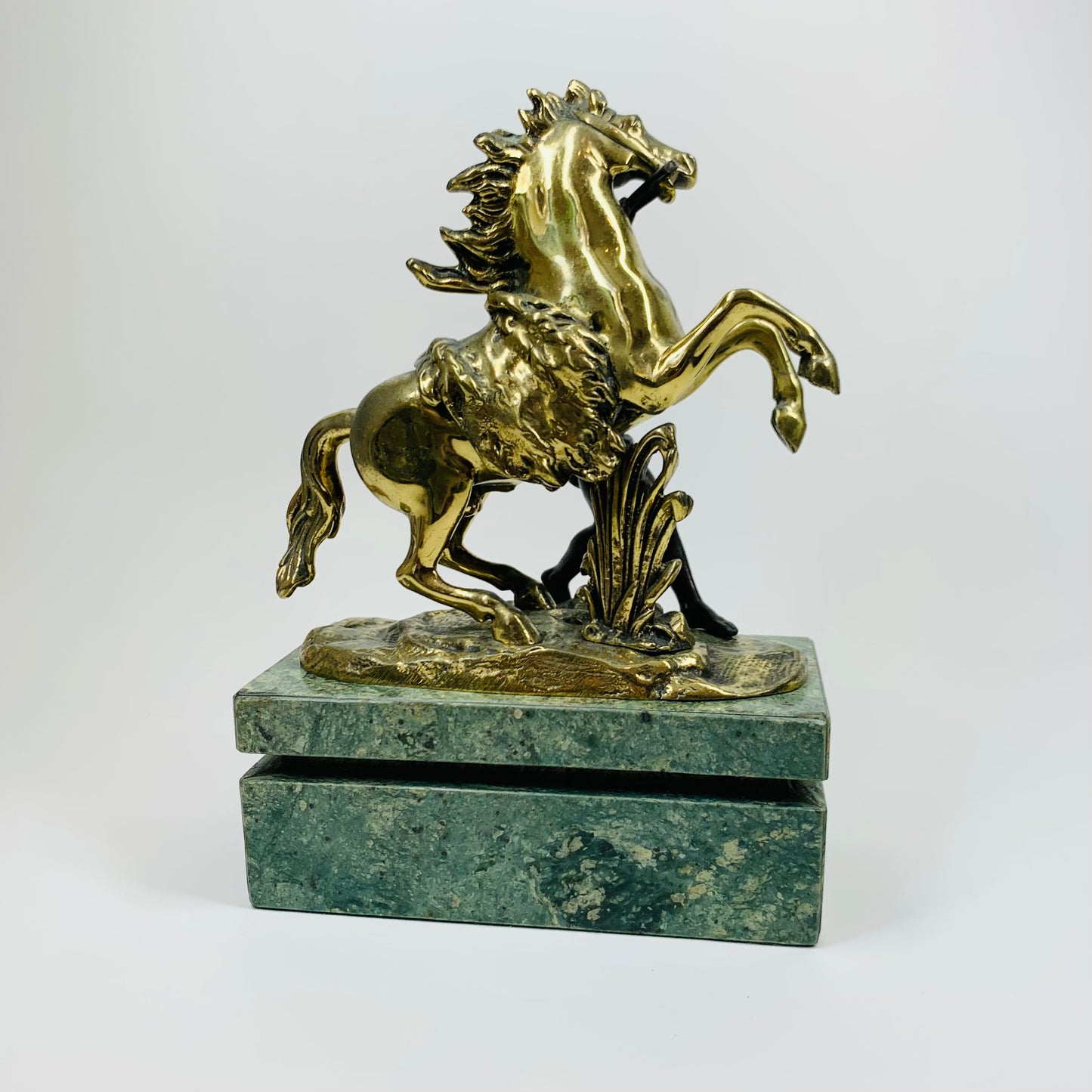 PAIR 19TH CENTURY BRONZE MARLEY HORSES