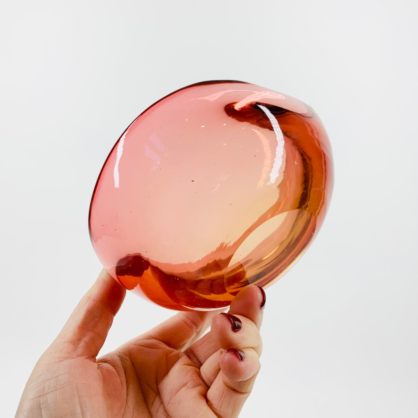 1950s SALMON PINK MURANO GLASS BOWL