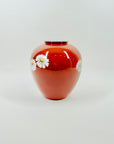 1970s JAPANESE NORITAKE ORANGE PORCELAIN DAISIES VASE