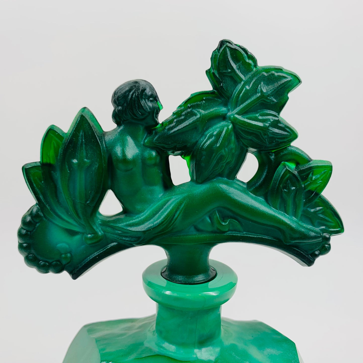 ART DECO MALACHITE GLASS PERFUME BOTTLE