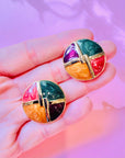 CROSS MULTICOLOUR ENAMEL EARRINGS
