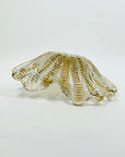1940s BAROVIER GOLD SOMMERSO GLASS SHELL PINCHED BOWL