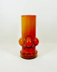 1960s FINNISH RIIHIMAEN RED ORANGE GLASS VASE