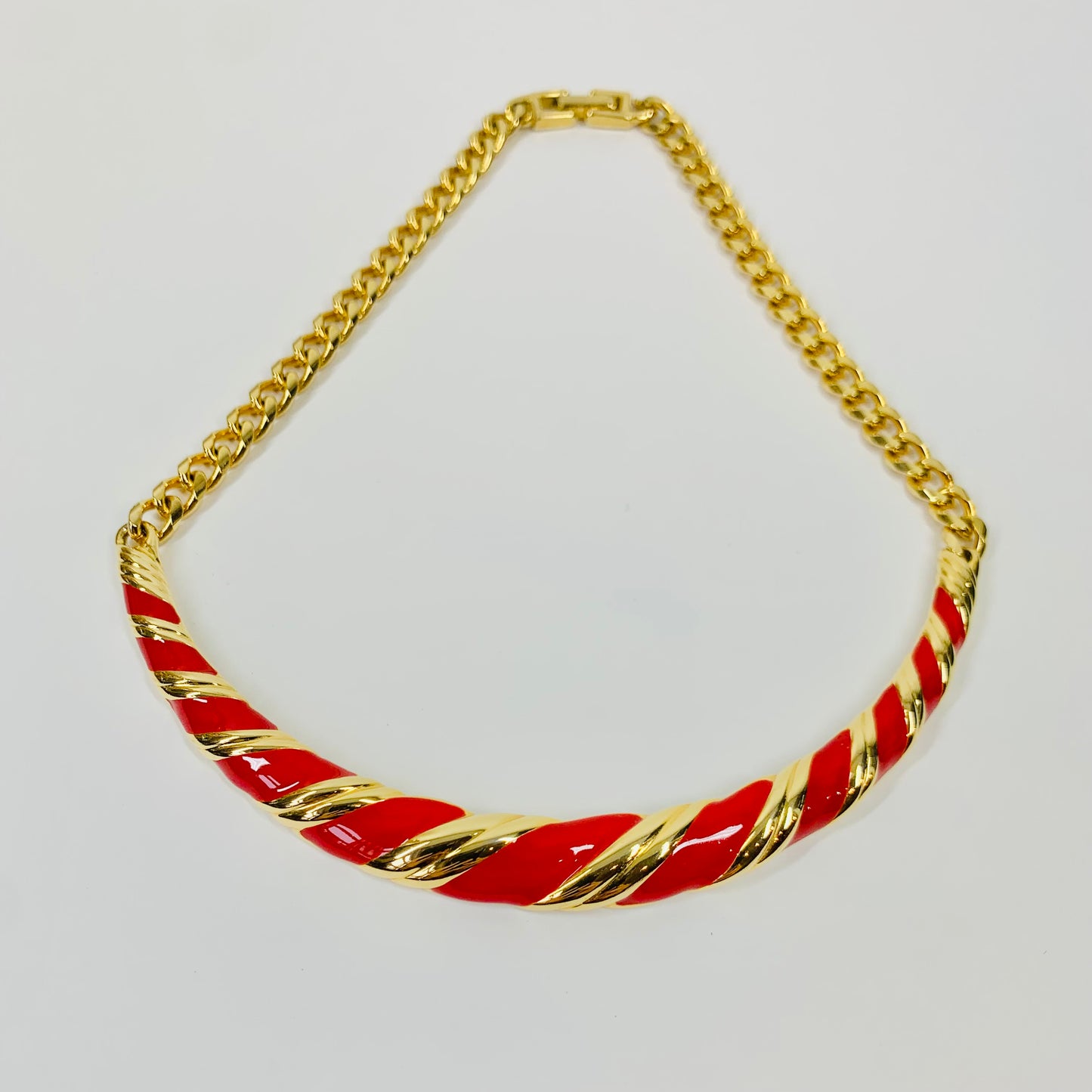 80s BARCS RED ENAMEL NECKLACE SUITE