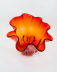 70s JAPANESE ORANGE RED OMBRE HANDKERCHIEF VASE