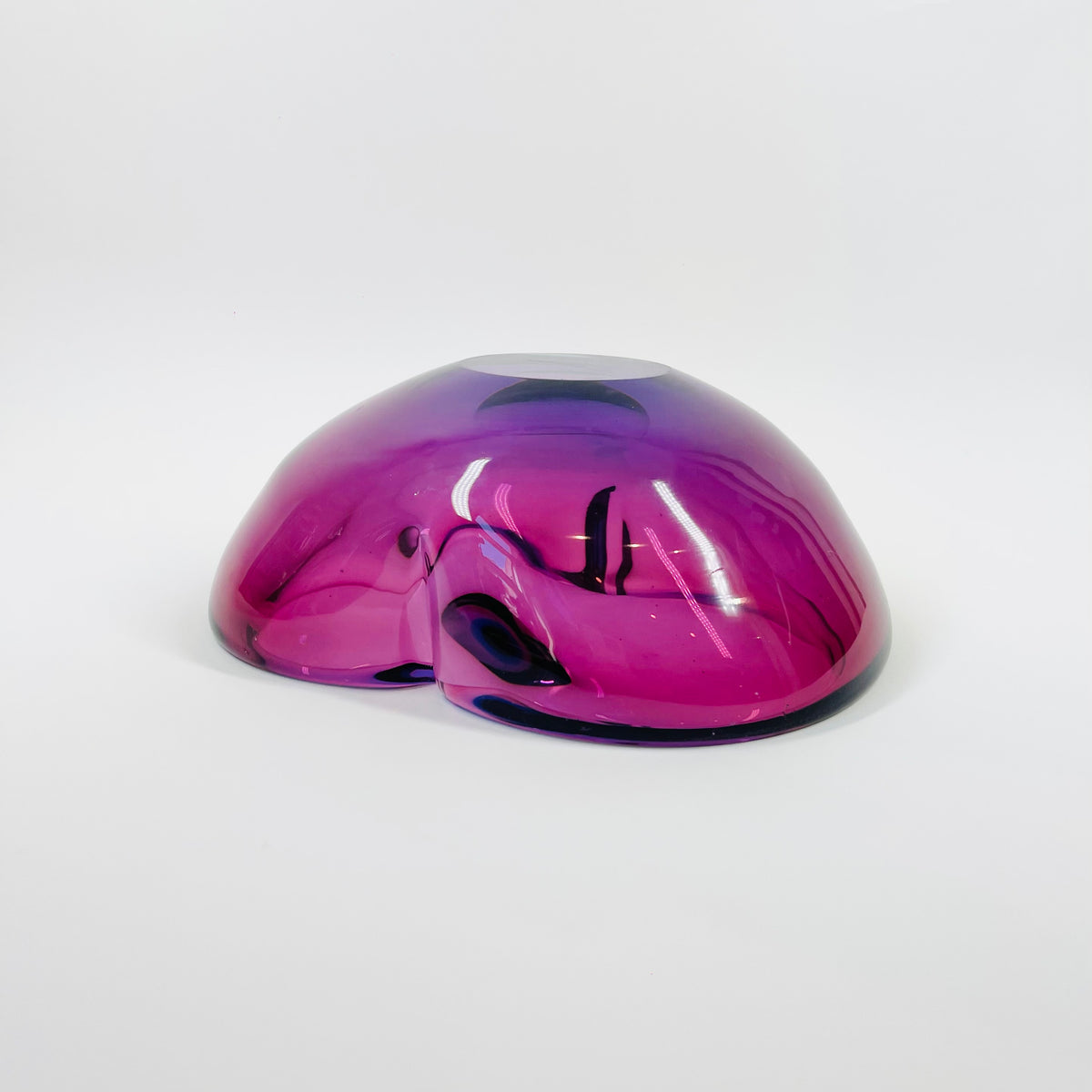 1960s PINK PURPLE COBALT BLUE SOMMERSO FACETED INFINITY GLASS BOWL