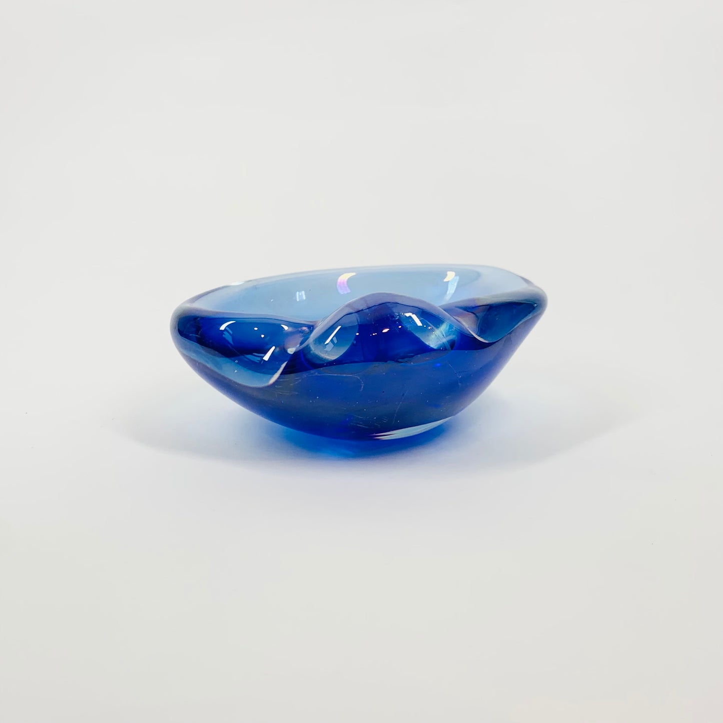 1970s MURANO COBALT BLUE SHELL BOWL/ASHTRAY