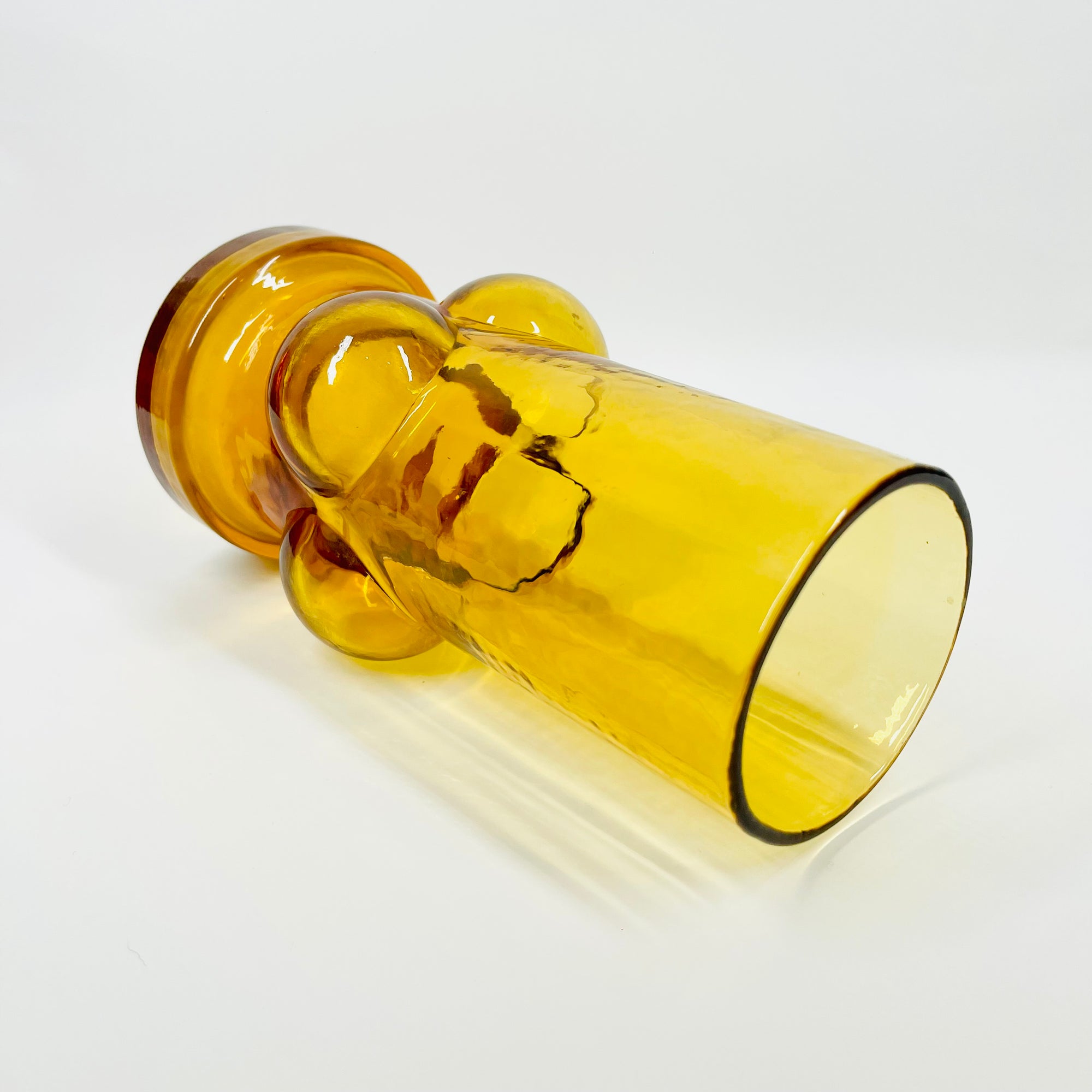 1960s FINNISH RIIHIMAEN AMBER GLASS VASE