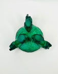 ART DECO MALACHITE GLASS ASHTRAY