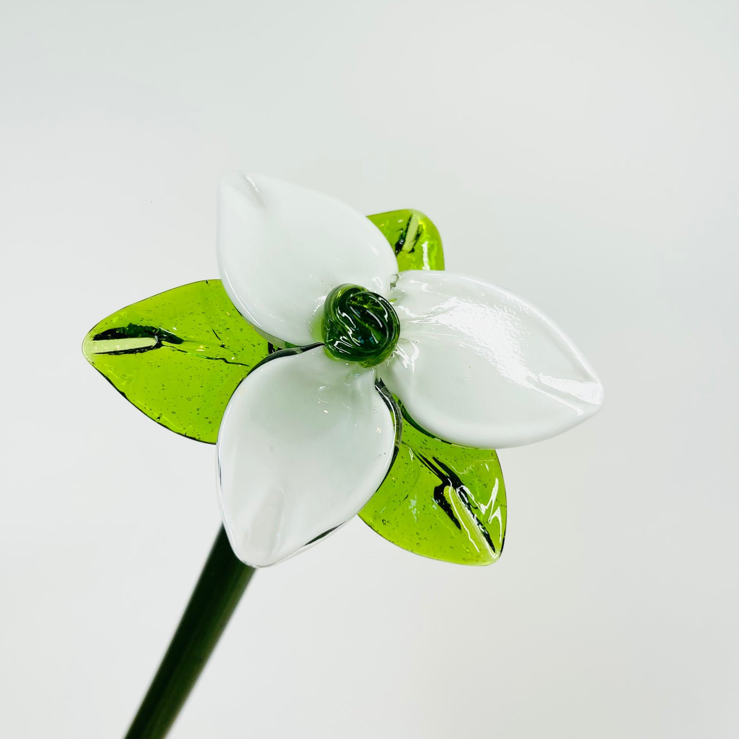 1970s MOUTH BLOWN CZECH GLASS FLOWER