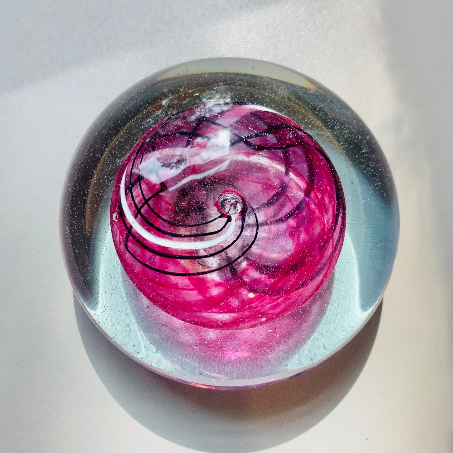 PINK SWIRLS ABSTRACT PEBBLE PAPERWEIGHT