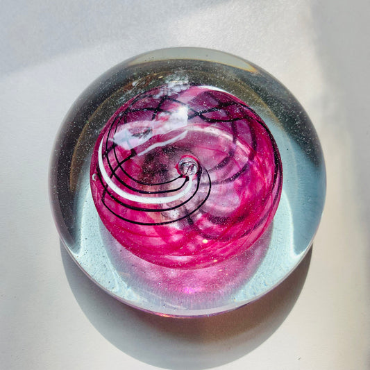 PINK SWIRLS ABSTRACT PEBBLE PAPERWEIGHT