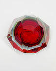 1950s MURANO MANDRUZZATO RUBY SOMMERSO DIAMOND FACETED GLASS BOWL