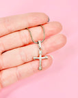 SILVER CROSS PENDANT NECKLACE